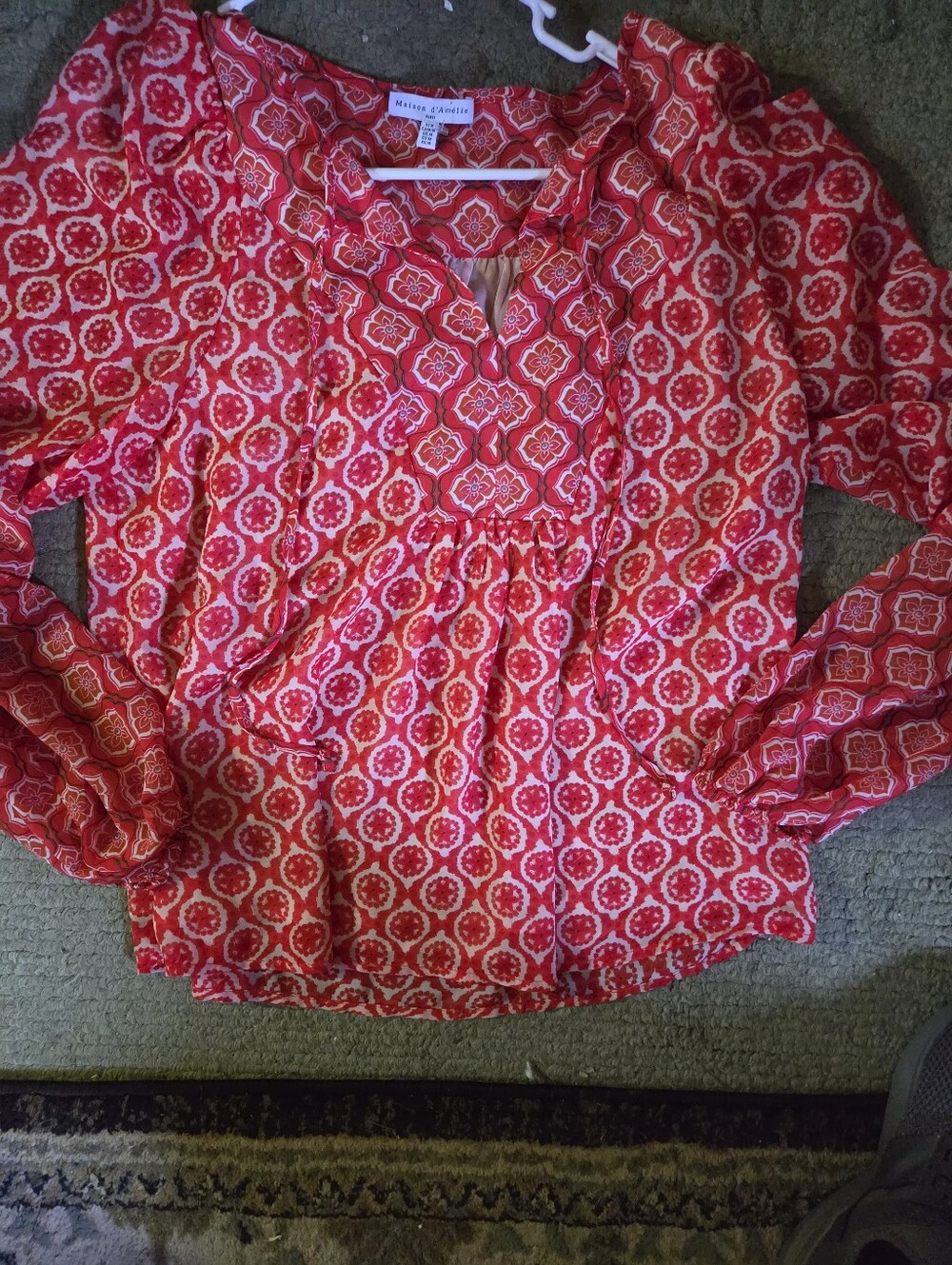 Melissa Paige Pink Geo-Print Tunic Blouse